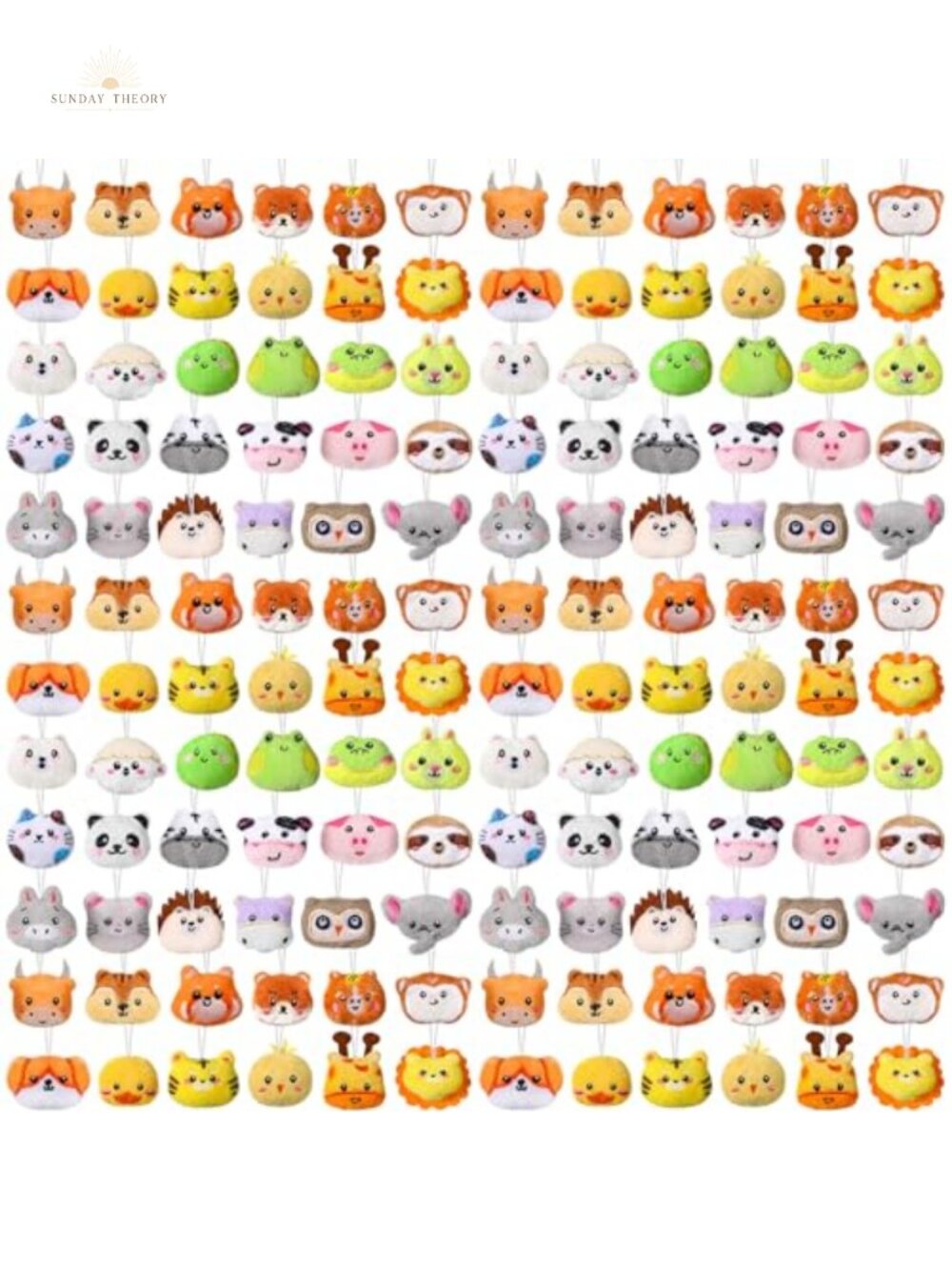 150 Pcs Mini Stuffed Animal Keychains Plush Cotton Jungle Animals Party Favors